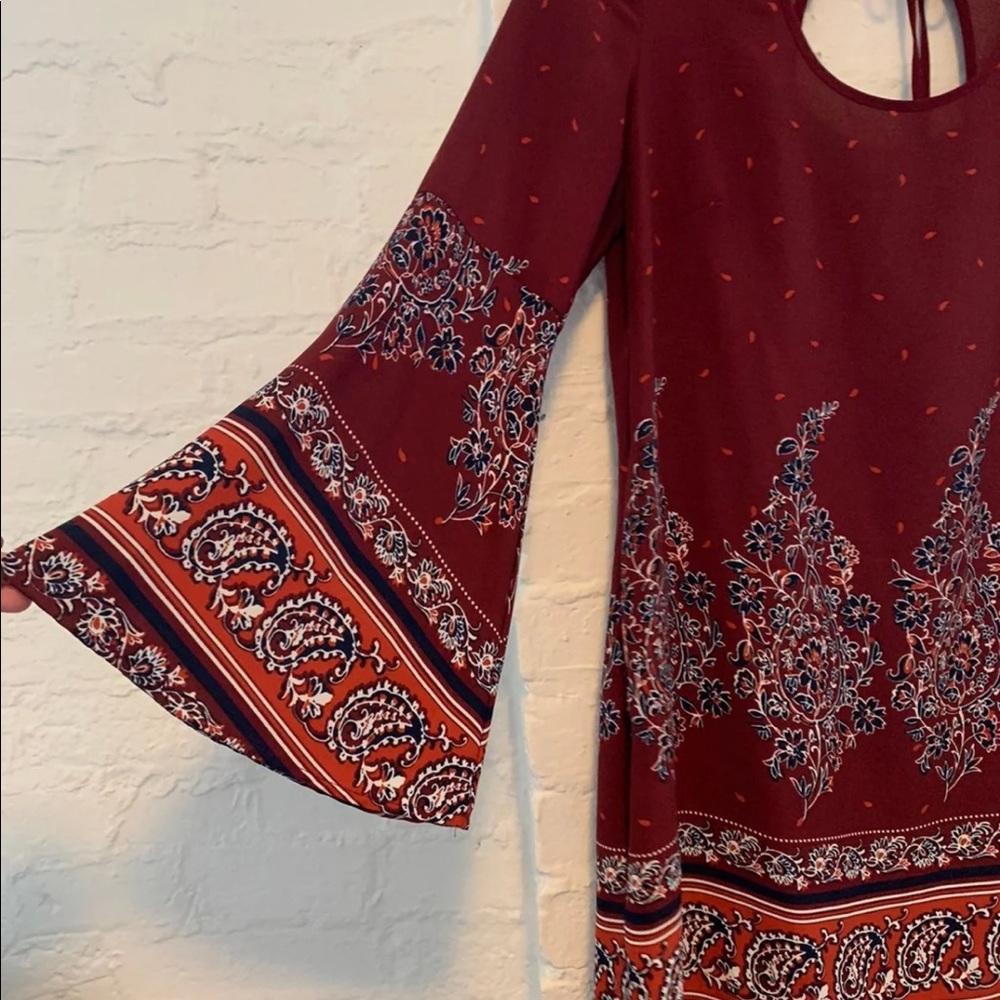 Boho Patterned Mini Dress - Picture 3 of 5